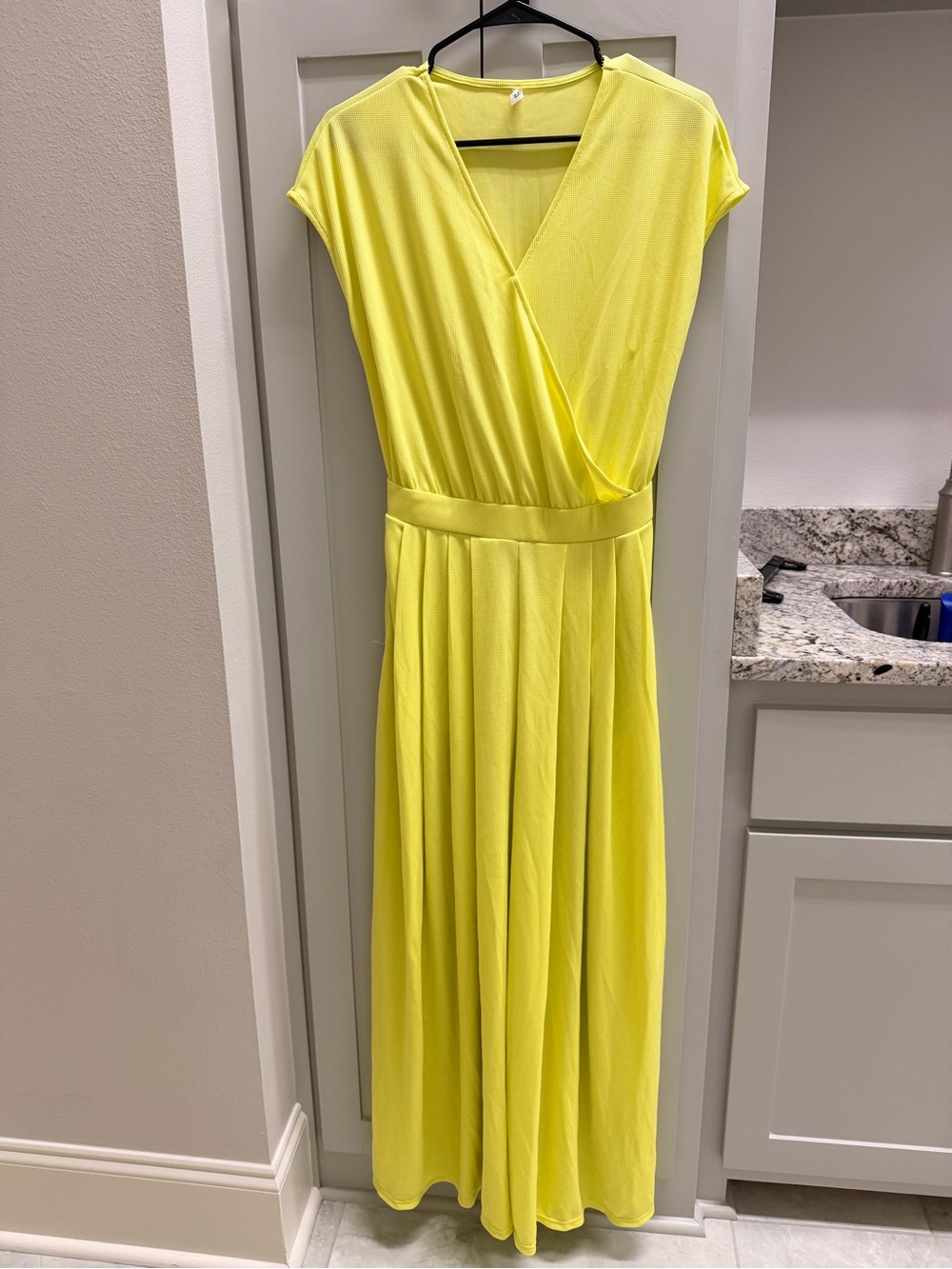 HALARA Lemon Yellow Wrap-Style Jumpsuit